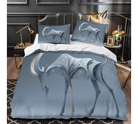 RIAVBAODG 3D Goat 3D Printed Duvet Cover Set Goat Bedroom Dorm Decor Bedding Set Soft Lightweight For Child Teens Youth Man with Pillowcase Single（140x200cm）