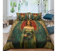 RIAVBAODG 3D Goddess Printing Duvet Cover Set Freya Quilt Cover Hidden Zipper 3 Pcs Bedding Set for Kids Girls Teens with Pillowcase King（220x240cm）