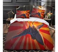 RIAVBAODG 3D Japanese F-2 Fighter Jet Printing Duvet Cover Set Fighter Jet for Bedding Soft Lightweight for Kids Teens Boys Room Decor 3 Pcs with Pillow Case Super King（260x220cm）