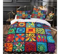 RIAVBAODG 3D Moroccan Tiles Printing Duvet Cover Set Japanese Waves 3 Pcs Bedding Set Soft Lightweight Bedroom Dorm Decor for Kids Teens Boys Room Decor with Pillowcase Single（140x200cm）