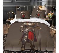 RIAVBAODG 3D Swordsman Printing Duvet Cover Set Soft Lightweight Warrior Quilt Cover 3 Pcs Bedding Sets For Child Teens Youth Man with Pillowcase Super King（260x220cm）