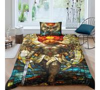 RIAVBAODG Angel 3D Printed Duvet Cover Set Easy Care Microfibre Soft Archangel Michael Bedding Set Hidden Zipper for Kids Girls Teens 2 Pcs with Pillow Case Single（135x200cm）