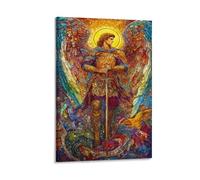 RIAVBAODG Archangel Michael Poster Artwork Angel Giclee Canvas Prints Modern Canvas Wall Art Picture Wall Hanging for Dining Room Kitchen Home Office Decor 08x12inch(20x30cm)