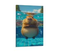 RIAVBAODG Chubby Capybara Poster Artwork Capybara Canvas Prints Picture Modern Wall Art Picture Wall Hanging for Living Room Home Decorations 08x12inch(20x30cm)