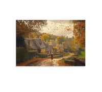 RIAVBAODG Cotswold Village in Autumn Wall Decor Poster English Villages Giclee Canvas Prints Modern Wall Art Modern Decor Hanging for Living Room Bedroom Home Decorations 16x24inch(40x60cm)