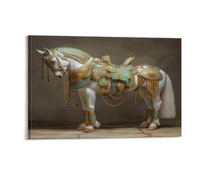 RIAVBAODG Egyptian War Chariot Horse Wall Decor Poster Horse Giclee Canvas Prints Modern Canvas Wall Art Picture Hanging for Office Gym Living Room Decor 16x24inch(40x60cm)