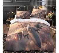 RIAVBAODG F-15EX Fighter Jet 3D Printed Duvet Cover Set for Bedding Soft Bedspread Zipper Closure for Kids Girls Teens 3 Pcs with Pillow Case Single（140x200cm）
