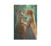 RIAVBAODG Fairy Princess Poster Artwork Fae Creatures Giclee Canvas Prints Modern Canvas Wall Art Picture Wall Minimalist Modern Art for Home Office Decor Room Bedroom 08x12inch(20x30cm)