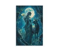 RIAVBAODG Goddess Artemis,Huntress Poster Artwork Greek Mythology Giclee Canvas Prints Modern Canvas Wall Art Picture Wall Hanging for Office Gym Living Room Decor 12x18inch(30x45cm)