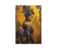 RIAVBAODG Japanese Geisha Poster Artwork Edo Period in Japan Giclee Canvas Prints Modern Canvas Wall Art Picture Wall Minimalist Modern Art for Home Office Decor Room Bedroom 16x24inch(40x60cm)
