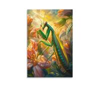 RIAVBAODG Mantis Wall Decor Poster Praying Mantis Giclee Canvas Prints Modern Canvas Wall Art Picture Hanging for Office Gym Living Room Decor 08x12inch(20x30cm)