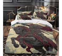 RIAVBAODG Medieval Cavalry 3D Print Duvet Cover Set Prince Consort Soft Microfiber Quilt Cover Hidden Zipper for Kids Girls Teens 3 Pcs Bedding Sets with Pillowcase Single（140x200cm）