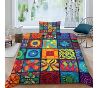 RIAVBAODG Moroccan Tiles 3D Print Duvet Cover Set Soft Lightweight Japanese Waves Bedding Sets for Kids Teens Boys Room Decor 2 Pcs with Pillowcase Single（135x200cm）