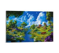 RIAVBAODG Paradise Poster Artwork Beautiful Grassland Giclee Canvas Prints Modern Wall Art Picture Wall Hanging for Office Gym Living Room Decor 16x24inch(40x60cm)
