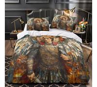 RIAVBAODG Saint Michael 3D Printed Duvet Cover Set Archangel for Bedding Soft Bedspread Zipper Closure for Kids Girls Teens 3 Pcs with Pillow Case Super King（260x220cm）