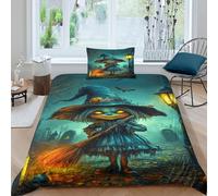 RIAVBAODG Wicked Witch 3D Print Duvet Cover Set Witch Quilt Cover Zipper Closure 2 Pcs Bedding Set Soft Lightweight for Kids Girls Teens Single（135x200cm）