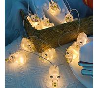 Riaxuebiy 1.65 m 10 Warm White LED Rhino Fairy Lights Battery Operated with Timer for Camping Tents Children's Room Decoration (Grey Rhinos)