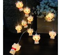 Riaxuebiy 1.65m 10 LED Marie Cat Fairy Lights,Cat String Lights,Battery Operated Children Bedroom Marie Decor Chain of Lights Animal Night Light (Marie Cat)