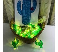 Riaxuebiy 10 Feet 20 LEDs Cactus Fairy Lights, Summer Beach Theme Decoration, Mexico Cactus Decor, USB Powered for Girls Boys Bedroom (USB Powered, Cactus)