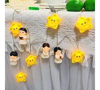 Riaxuebiy 10 LED Praying Angel Fairy Lights 1.65m Length Angel Star String Lights Warm White Battery Operated Bedroom Children Room Decor Chain of Lights (Angel+Star)