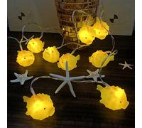 Riaxuebiy 10 LED Puffer Fish String Light Warm White Puffer Fish Night Light Battery Operated Bedroom Birthday Indoor Easter Decor Lighting (10LED, Puffer Fish)