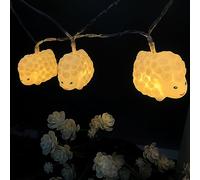 Riaxuebiy 10LED Cute Sheep String Lights White Sheep Fairy Light Battery Operated for Kid's Bedroom Party Holiday Christmas Decorative (1.65m/10led, White Sheep)