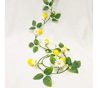 Riaxuebiy 6.56FT Artificial Lemon Berry White Flower Vine Garland,Fake Hanging Fruit Flower Lemon Wreath for Wedding Home Garden Office Christmas Party Craft Art Decoration