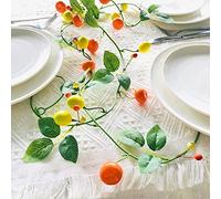 Riaxuebiy Artificial Fruit Tangerine Hanging Plant Vine Artificial Oranges Lemon Berries Kumquat Ivy Rose Leaves Garland for Home Garden Wedding Party Decor (Oranges Lemon-2pcs)