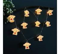 Riaxuebiy Cute Animal Painted Heart Dog Shape 20 LED Fairy String Lights Battery Powered Puppy Night Light for Halloween Christmas Tree Home Party Children Kids Bedroom Decoration (20 LED)