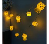 Riaxuebiy Cute Animal Tiger Shape 10 LED Fairy String Lights Battery Powered Night Light for Boys Girls Bedroom Festival Birthday Decoration (10led, Tiger)