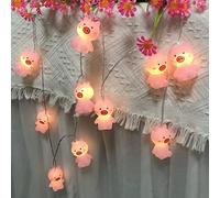Riaxuebiy Cute Cartoon Little Pig String Lights,1.65M 10LEDs USB Powered Piglet Fairy Lights for Christmas Piggy Party Halloween Bedroom Night Lights Decoration (Pig-F, 1.65m/10led)