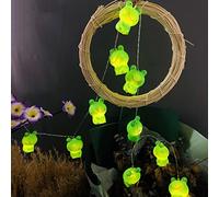 Riaxuebiy Cute Frog String Lights 2 Lighting Modes, Battery Powered/USB Plug in,9.8ft 20LEDs Animal Shape Children's Bedroom Decorative Fairy Lights for Patio Party Christmas Decoration (Big Frog)