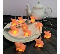 Riaxuebiy Cute Pig Shape Fairy String Lights Battery Powered Animal Piggy Night Light for Halloween Christmas Thanksgiving Party Bedroom Decoration (3m/20led, Small Pig)