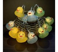 Riaxuebiy Glitter Rubber Ducks String Lights USB Plug-in 3 Colors Duck Fairy Light for Birthday Holiday Uses Squeeze Sound Squeaky (3m/20led)