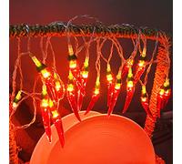 Riaxuebiy Hot Chilli String Lights LED Copper Wire Fairy Light Red Pepper Decor Lamp Battery Powered Warm White for Christmas Holiday Party Decoration (6m/40led, Red Chili)