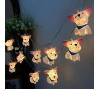 Riaxuebiy Labrador String Lights 2 Lighting Modes, Battery Powered&USB Plug in,9.8ft 20LEDs Children's Bedroom Decorative Dog Shape Fairy Lights for Patio Party Christmas Decoration (Dog)