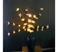 Riaxuebiy LED Plum Flower Twig Lights Artificial Branch Lights Flexible Branch for Home Vase Table Room Wedding Christmas Decoration (White Plum Flower, 2pcs)
