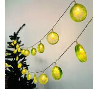 Riaxuebiy Lemon Slice Decor Lights Lemon Green Leaf Vine Fairy Lights 3M 20LED USB Powered Fruit Garland Lamp for Kitchen Patio Fence Camping Holiday Party Summer Decoration (Lime)