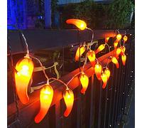Riaxuebiy Red Chili String Light 3M 20 LEDs Pepper Cactus Lobster Fairy Lights USB Powered with Remote for Bedroom, Wedding, Party, Christmas, Festival, Tree Decoration (USB+Remote-8 Modes, Chilli)