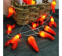 Riaxuebiy Red Chili String Light 3M 20 LEDs Pepper Lobster Fairy Lights Decorative Night Light for Bedroom, Wedding, Party, Christmas, Festival, Tree Decoration (USB-2 Modes, Chilli+Lobster)
