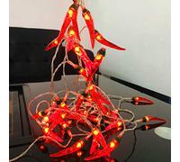 Riaxuebiy Red Chilli String Lights LED Rope Fairy Light Pepper Lamp Battery Powered Warm White for Christmas Holiday Party Decoration (3M/20LED)