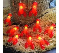 Riaxuebiy Red Lobster String Light 3M 20 LEDs Shrimp Fairy Lights USB & Battery Powered for Bedroom Wedding Party Christmas Festival Decoration (Lobster)