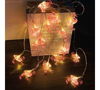 Riaxuebiy Tropical Theme 3D Solid Flamingo String Lights Twinkle LED Flamingo Fairy Lights Hanging Lamp Battery Powered for Wedding Garden Parties DIY Wreathe Decoration (10m/80LED)
