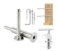 RiaYer 10 Pair Cable Railing Hardware Kit, Low Profile Invisible Receiver & Upgraded Swage Tensioner Stud End, 1/8" T316 Stainless Steel for 2"x2" 4"x4" Wood Post Deck Railing Stairs-HF022