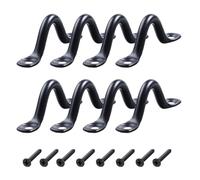 RiaYer 8Pcs Black 316 Stainless Steel Pad Eye Straps, Footman Loop Deck Loops for Bimini Boat Top, Kayak Tie Down with Screws