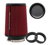 RIAYOOE 3 3.5 4 inch Cold Air Intake Filter 76mm 89mm 101mm Performance Cone Air Filters Universal for Racing Sport Car 3 Sizes in 1, B-4in-Red (XH-UN078-101-RD)