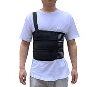 Rib Belt Chest Binder for Broken Injury Ribs, Elastic Rib Compression Support to Reduce Rib Cage Pain, Chest Protector Wrap for Cracked, Fractured, Dislocated and Post-Surgery Ribs (L (33" to 43"))