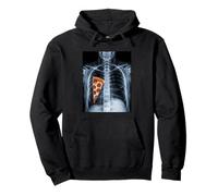 Rib Cage X-Ray Pizza Slice Funny Food Humor Anatomy Pullover Hoodie