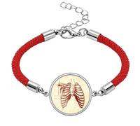 Rib Human Pleural Sketching Skeleton Lucky Red String Bracelet Rope Bracelet Handmade