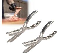 Rib Membrane Removal Tool, Easy BBQ Prep Tool for Removing Rib Membranes, Stainless Steel Rib Skinner with Comfort Grip Handles, Dishwasher Safe, Ideal for BBQ Enthusiasts & Grill Masters (2pcs)